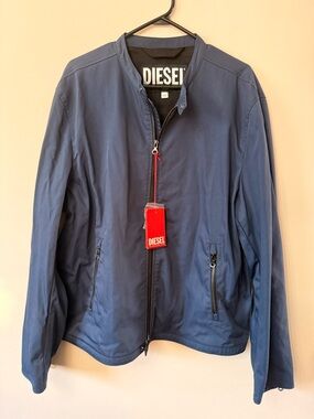Diesel Men's Slate Blue Lightweight Zip Jacket with Red Tag(brand new)